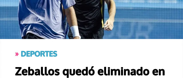 Zeballos quedó eliminado en semifinales y se terminó la participación argentina en el Abierto de Australia