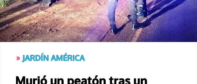 Murió un peatón tras un choque fatal sobre la Ruta Nacional 12